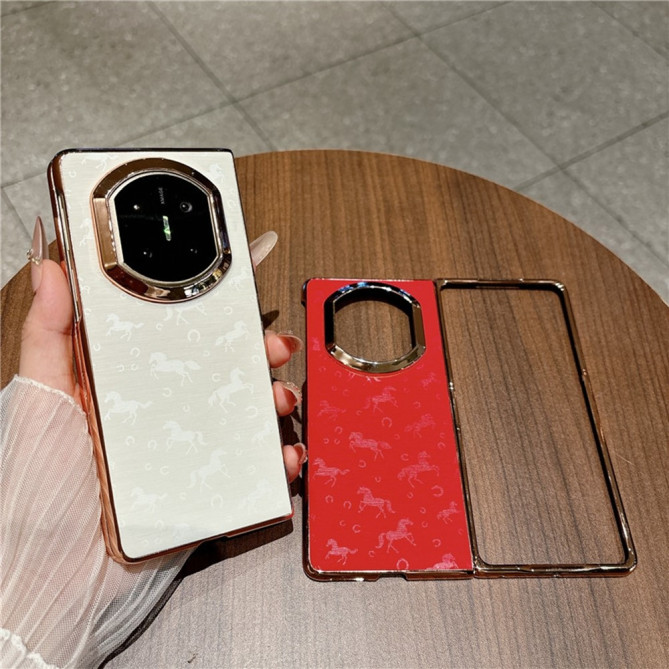 Coque Huawei Mate X7 motif chevaux avec contours métallisés