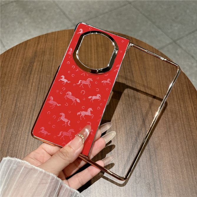 Coque Huawei Mate X7 motif chevaux avec contours métallisés