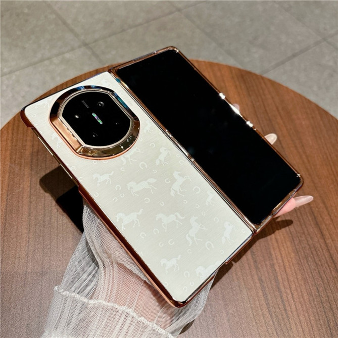 Coque Huawei Mate X7 motif chevaux avec contours métallisés