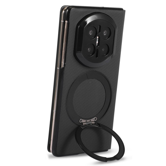 Coque Huawei Mate X7 flip textile avec anneau rotatif magnétique