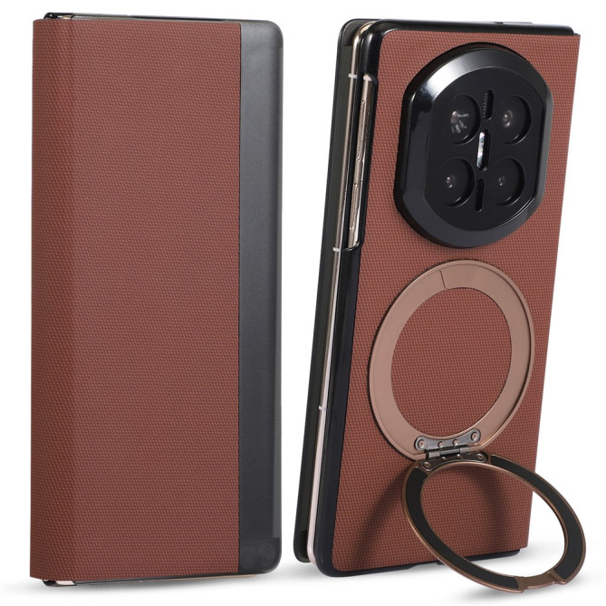Coque Huawei Mate X7 flip textile avec anneau rotatif magnétique