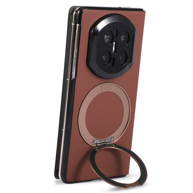 Coque Huawei Mate X7 flip textile avec anneau rotatif magnétique