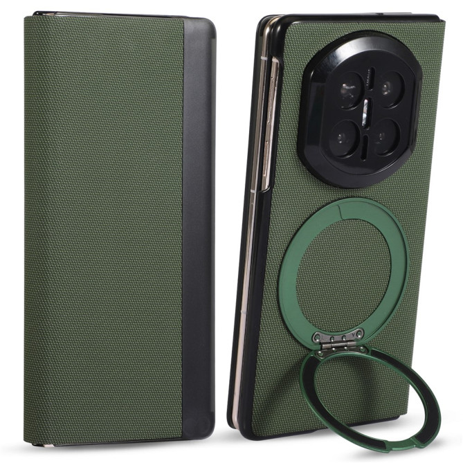 Coque Huawei Mate X7 flip textile avec anneau rotatif magnétique
