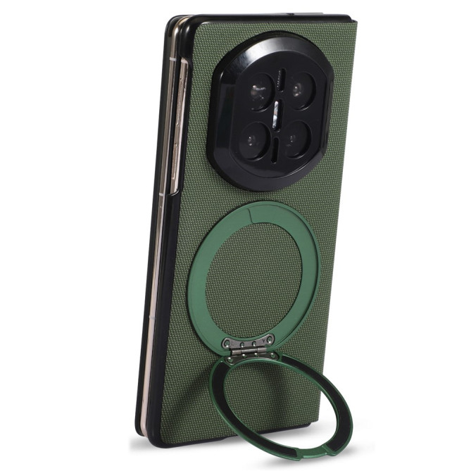 Coque Huawei Mate X7 flip textile avec anneau rotatif magnétique