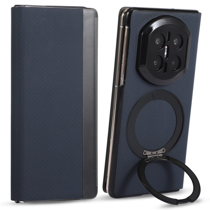 Coque Huawei Mate X7 flip textile avec anneau rotatif magnétique