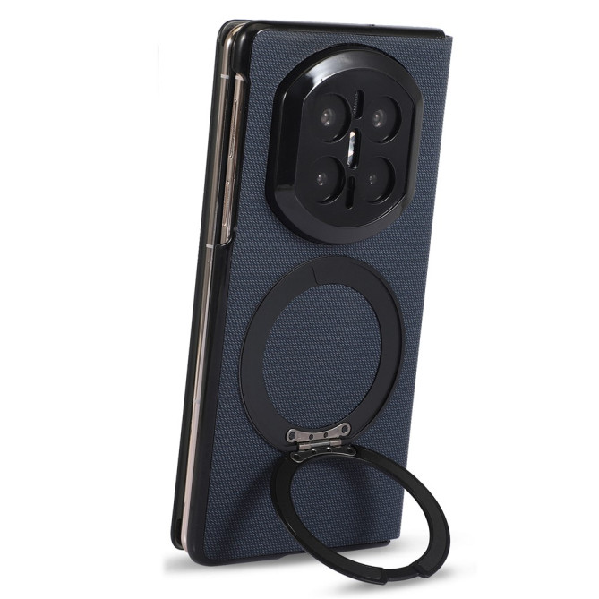 Coque Huawei Mate X7 flip textile avec anneau rotatif magnétique