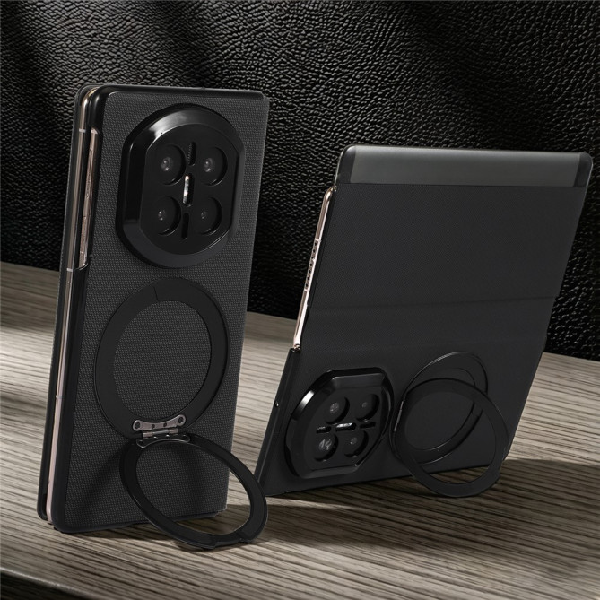 Coque Huawei Mate X7 flip textile avec anneau rotatif magnétique
