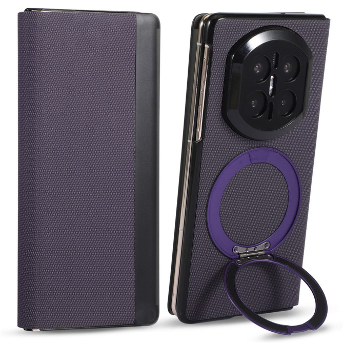 Coque Huawei Mate X7 flip textile avec anneau rotatif magnétique