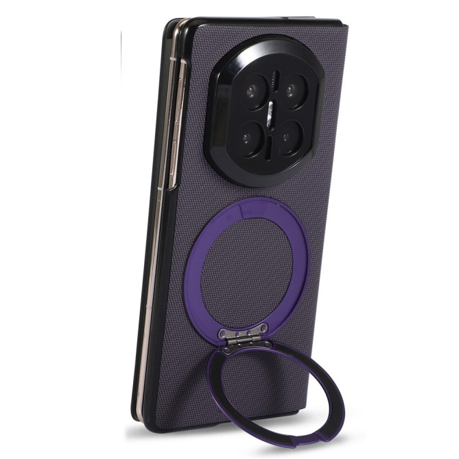 Coque Huawei Mate X7 flip textile avec anneau rotatif magnétique