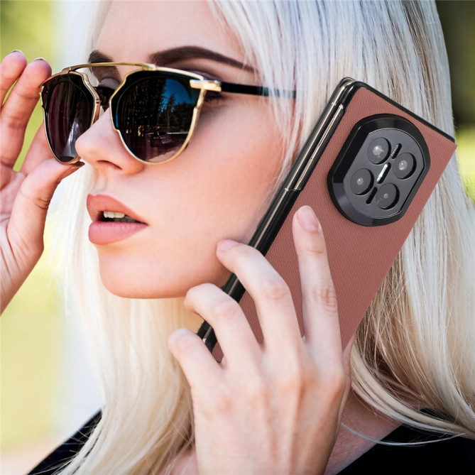 Coque Huawei Mate X7 flip texture textile avec anneau magnétique