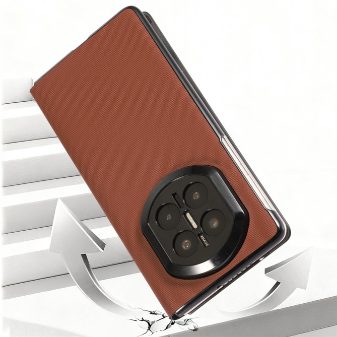 Coque Huawei Mate X7 flip texture textile avec anneau magnétique