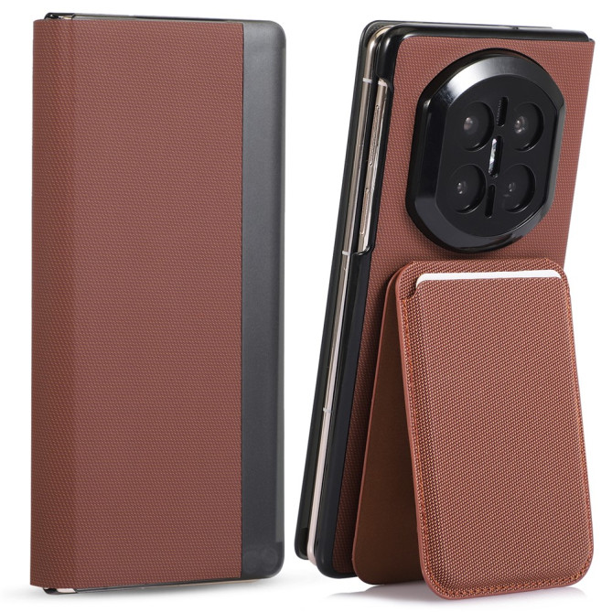 Coque Huawei Mate X7 flip textile avec porte-cartes magnétique amovible
