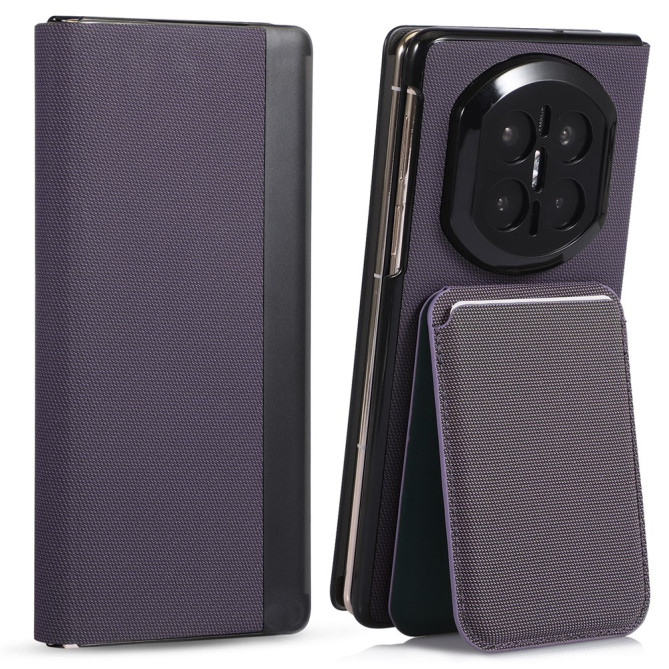 Coque Huawei Mate X7 flip textile avec porte-cartes magnétique amovible