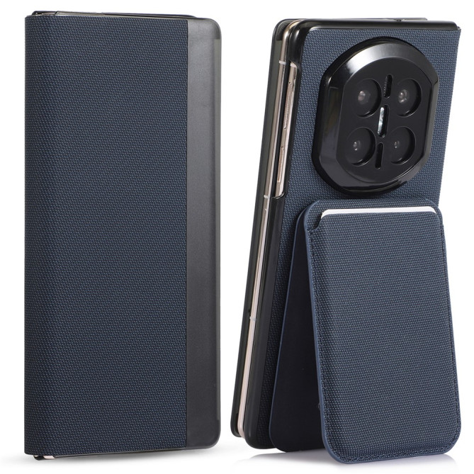 Coque Huawei Mate X7 flip textile avec porte-cartes magnétique amovible