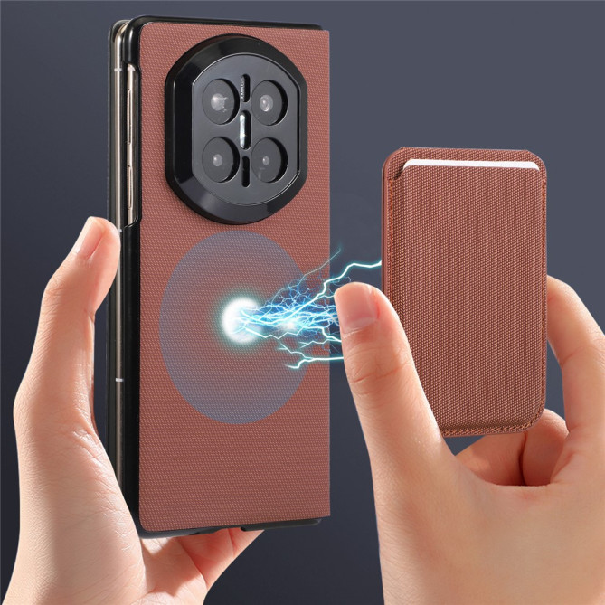 Coque Huawei Mate X7 flip textile avec porte-cartes magnétique amovible