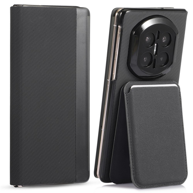Coque Huawei Mate X7 flip textile avec porte-cartes magnétique amovible