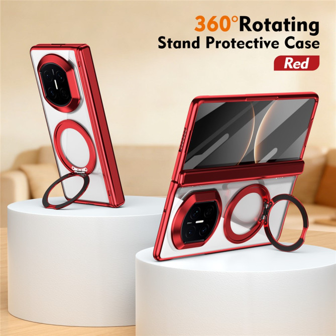 Coque Huawei Mate X7 transparente avec anneau rotatif et protection charnière