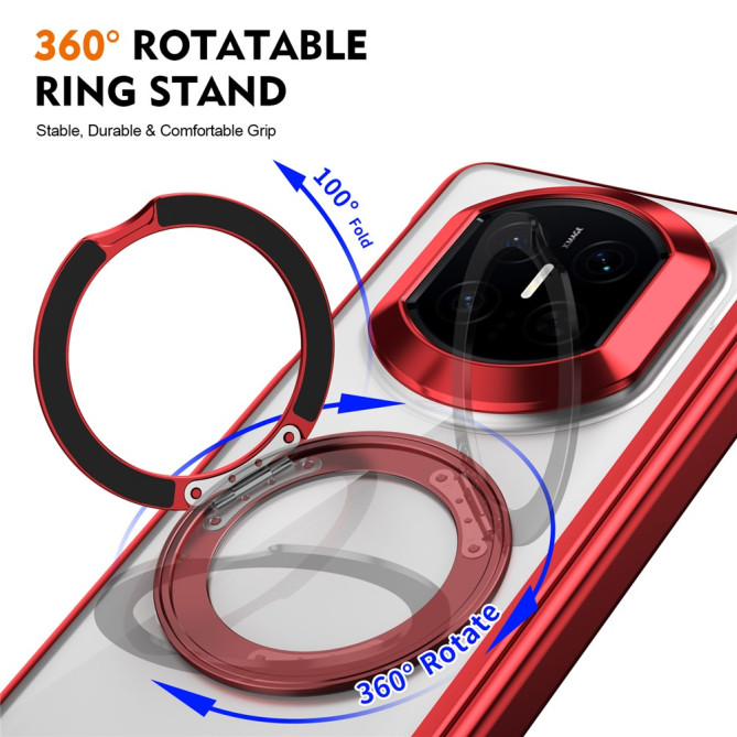 Coque Huawei Mate X7 transparente avec anneau rotatif et protection charnière