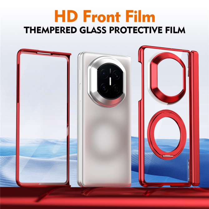 Coque Huawei Mate X7 transparente avec anneau rotatif et protection charnière