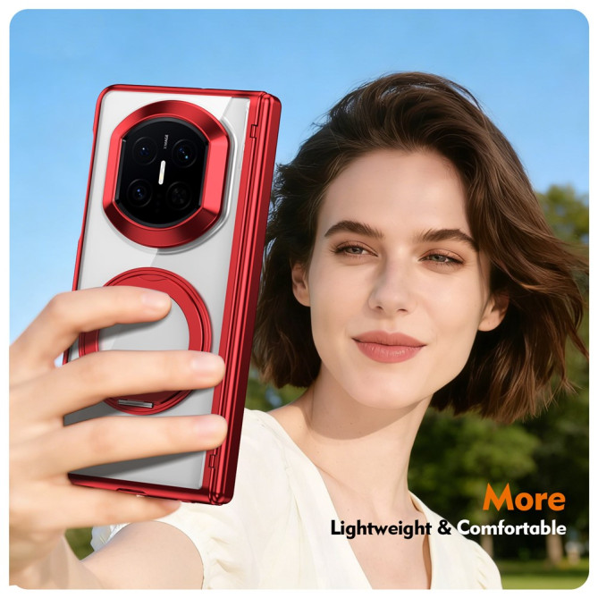 Coque Huawei Mate X7 transparente avec anneau rotatif et protection charnière