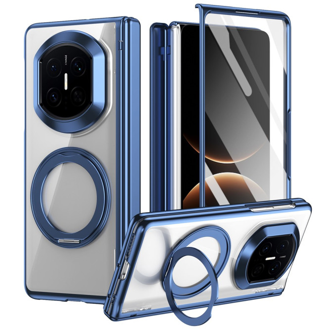 Coque Huawei Mate X7 transparente avec anneau rotatif et protection charnière
