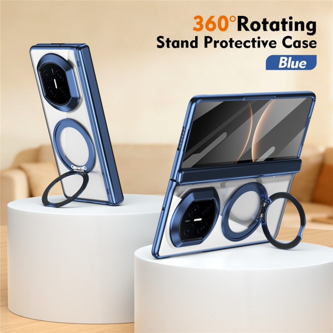 Coque Huawei Mate X7 transparente avec anneau rotatif et protection charnière