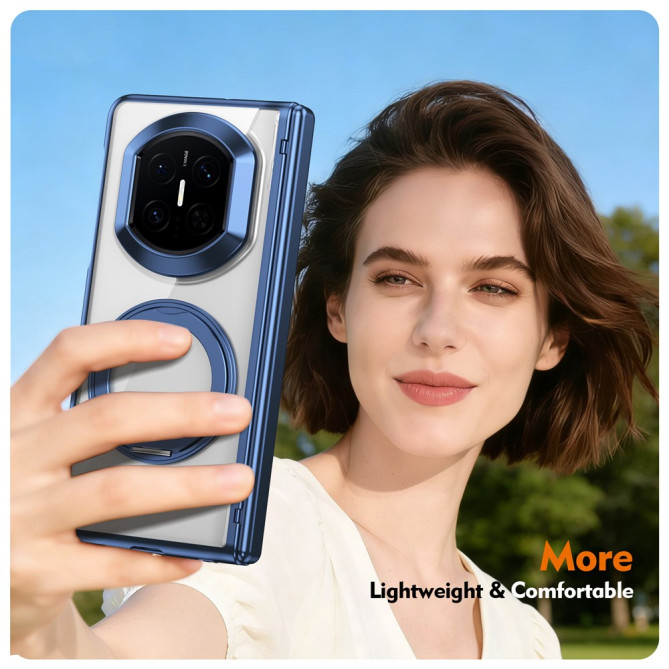 Coque Huawei Mate X7 transparente avec anneau rotatif et protection charnière