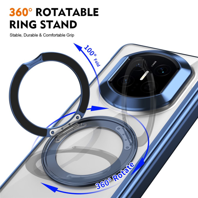 Coque Huawei Mate X7 transparente avec anneau rotatif et protection charnière