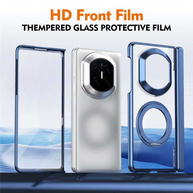 Coque Huawei Mate X7 transparente avec anneau rotatif et protection charnière