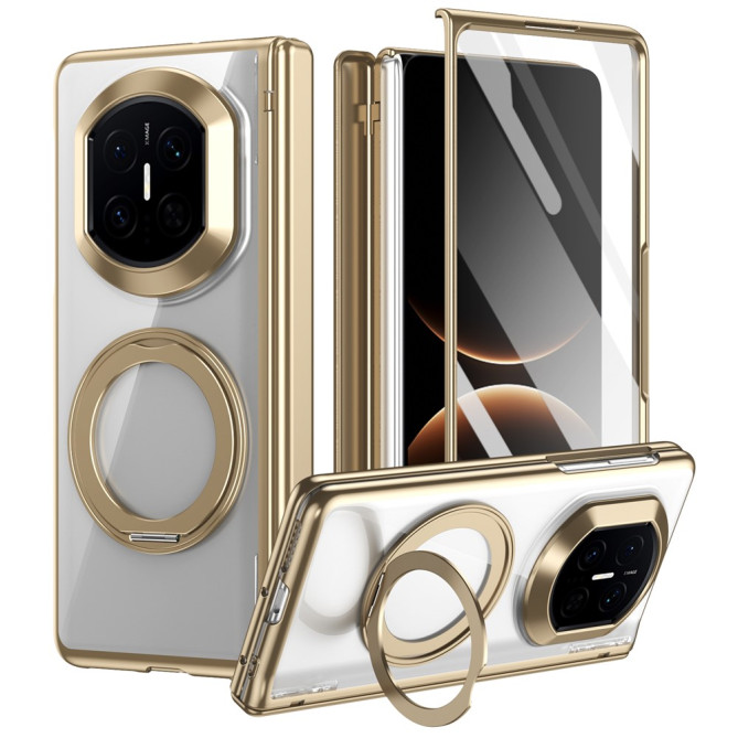 Coque Huawei Mate X7 transparente avec anneau rotatif et protection charnière