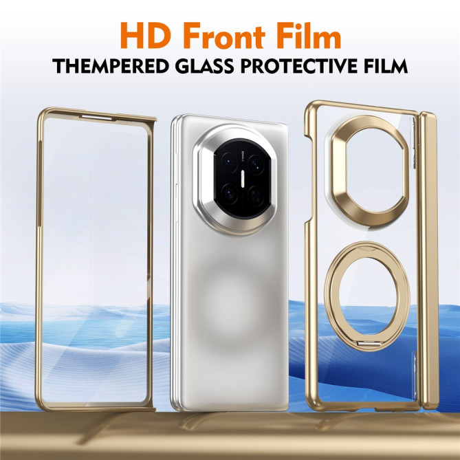 Coque Huawei Mate X7 transparente avec anneau rotatif et protection charnière