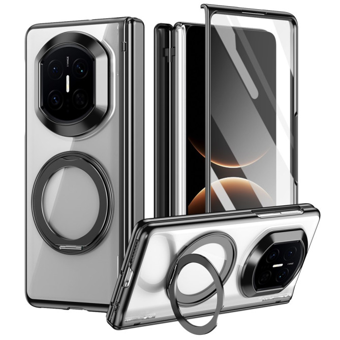 Coque Huawei Mate X7 transparente avec anneau rotatif et protection charnière