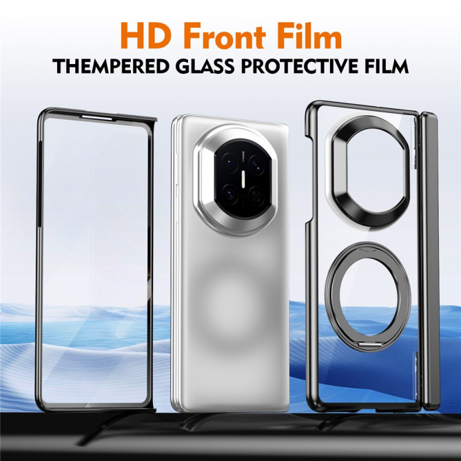 Coque Huawei Mate X7 transparente avec anneau rotatif et protection charnière