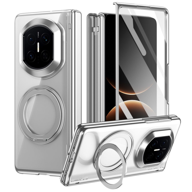 Coque Huawei Mate X7 transparente avec anneau rotatif et protection charnière