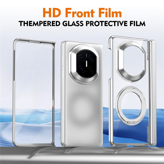 Coque Huawei Mate X7 transparente avec anneau rotatif et protection charnière
