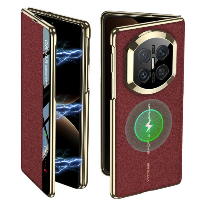Coque Huawei Mate X7 flip avec fenêtre intelligente et finition texturée