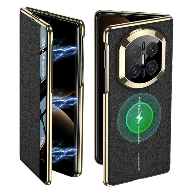Coque Huawei Mate X7 flip avec fenêtre intelligente et finition texturée