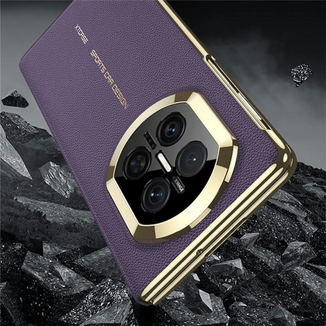 Coque Huawei Mate X7 flip avec fenêtre intelligente et finition texturée