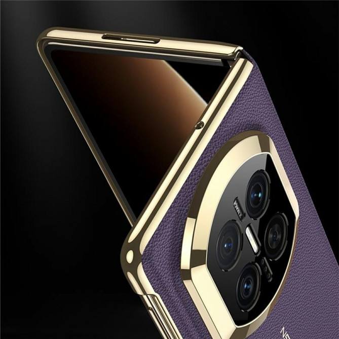 Coque Huawei Mate X7 flip avec fenêtre intelligente et finition texturée