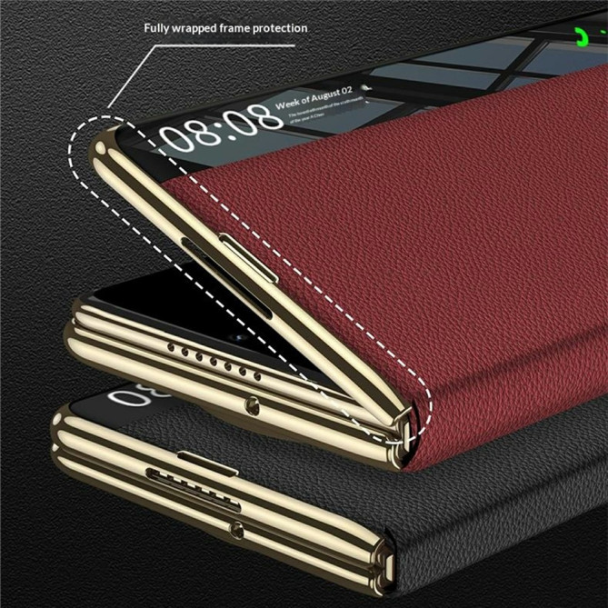 Coque Huawei Mate X7 flip avec fenêtre intelligente et finition texturée