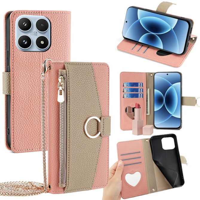 Housse Xiaomi 17 luxury portefeuille avec chaîne