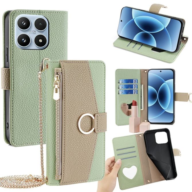 Housse Xiaomi 17 luxury portefeuille avec chaîne