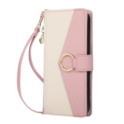 For Oppo Find X9 5G Wallet Case Triangular Splicing Zipper Leather Flip Cover with Wrist Strap