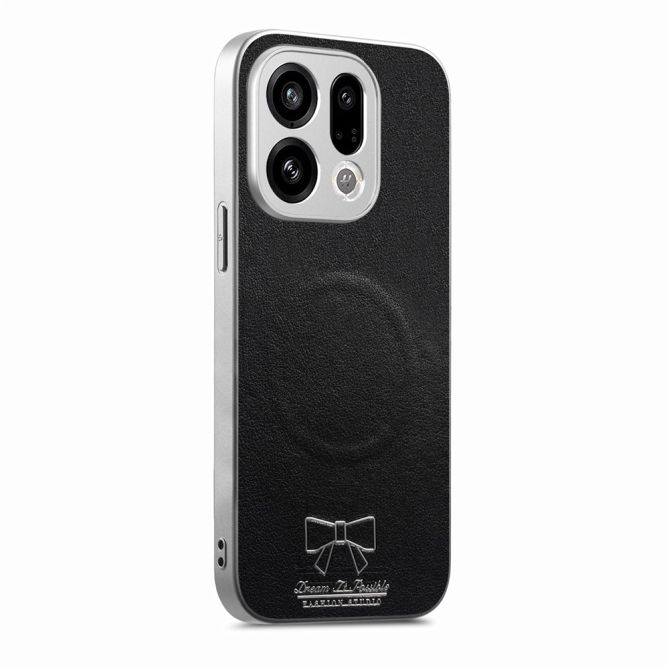 For Oppo Find X9 5G Magnetic Case Butterfly Bow Pattern PU Leather + TPU + PC Shockproof Phone Cover