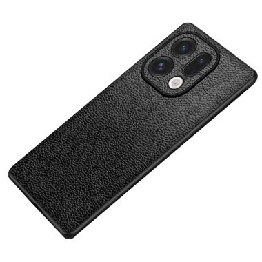 For Oppo Find X9 5G Case Litchi Texture PU Leather Coated PC + TPU Protective Phone Back Cover