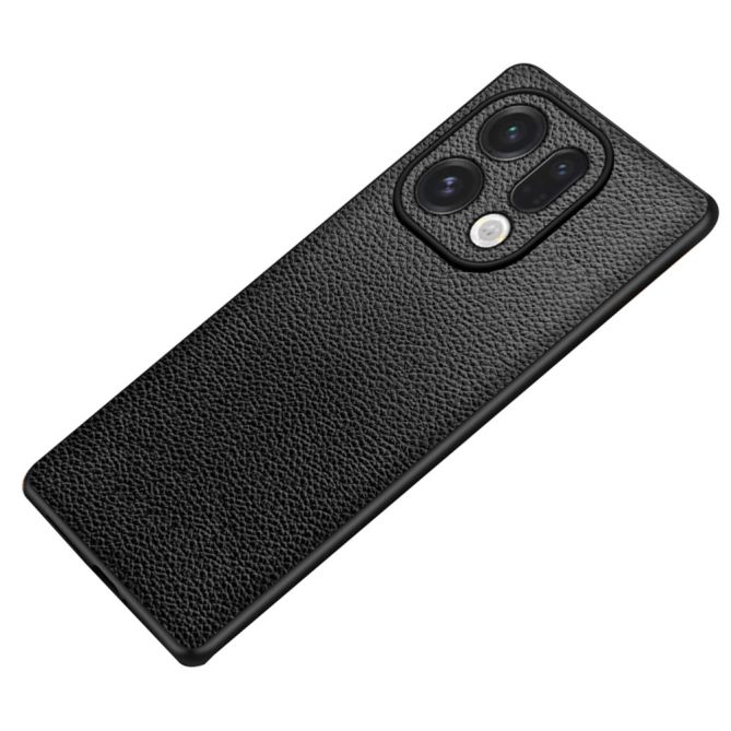 For Oppo Find X9 5G Case Litchi Texture PU Leather Coated PC + TPU Protective Phone Back Cover