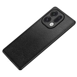 For Oppo Find X9 5G Case Litchi Texture PU Leather Coated PC + TPU Protective Phone Back Cover