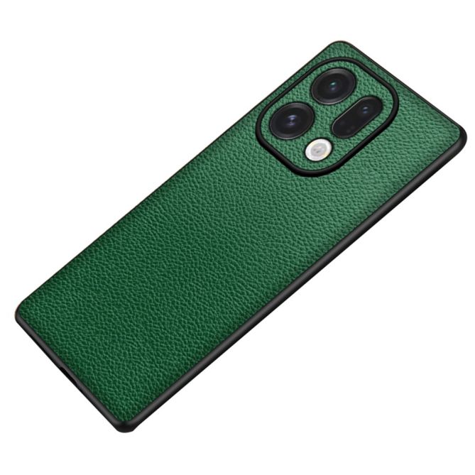 For Oppo Find X9 5G Case Litchi Texture PU Leather Coated PC + TPU Protective Phone Back Cover