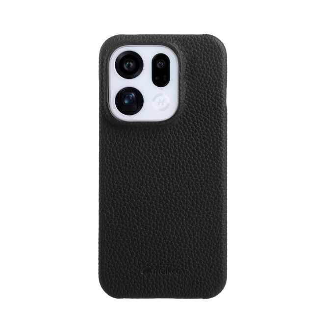 MELKCO For Oppo Find X9 5G Case Incomplete Edge Genuine Cow Leather Coated PC Cover