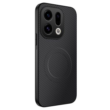 WANLONFENG For Oppo Find X9 5G Magnetic Case  TQ Series Carbon Fiber Texture PC TPU Phone Cover